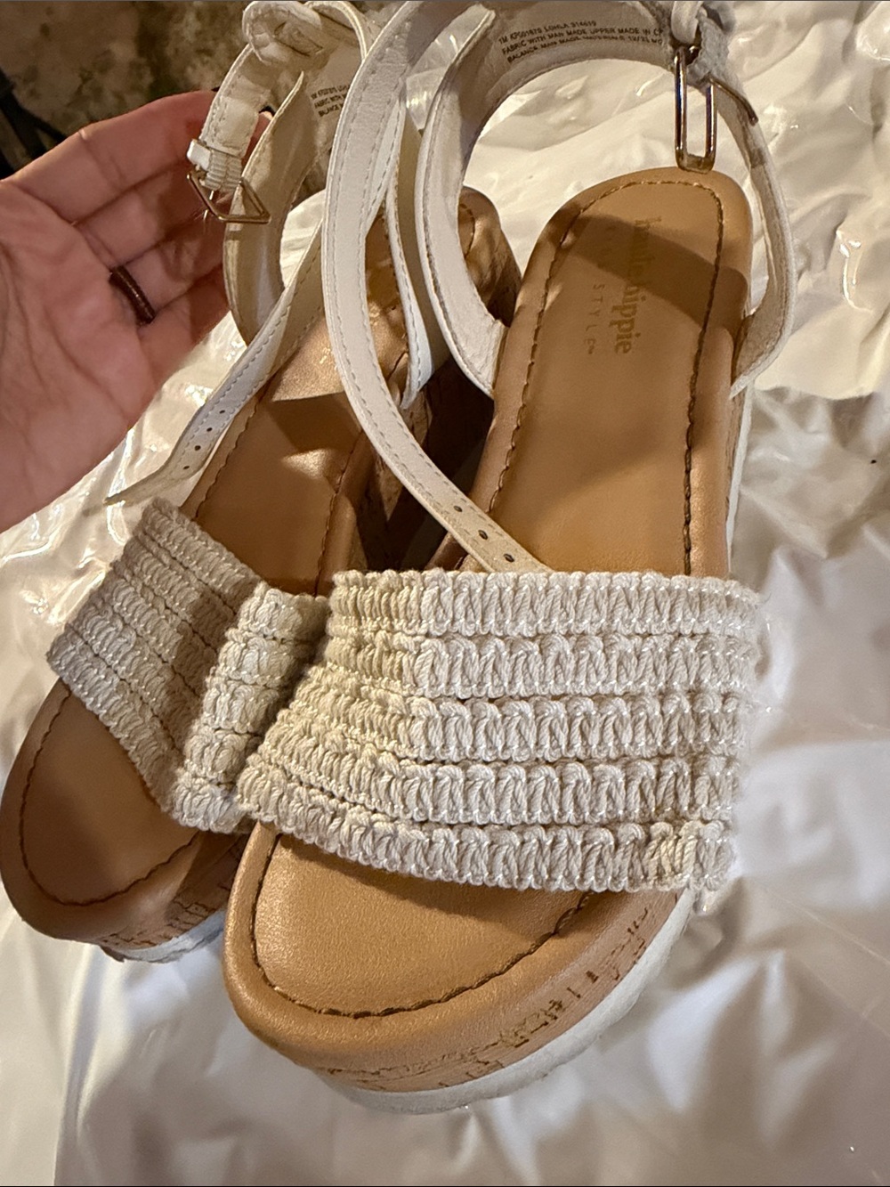 Haute Hippie Cream Braided Strap Sandals